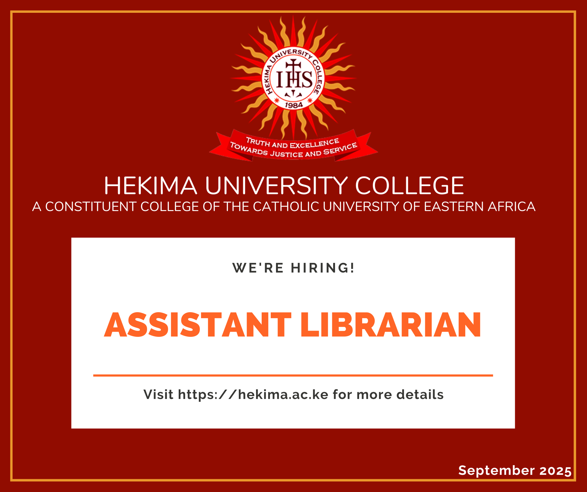 Assistant Librarian Vacancy